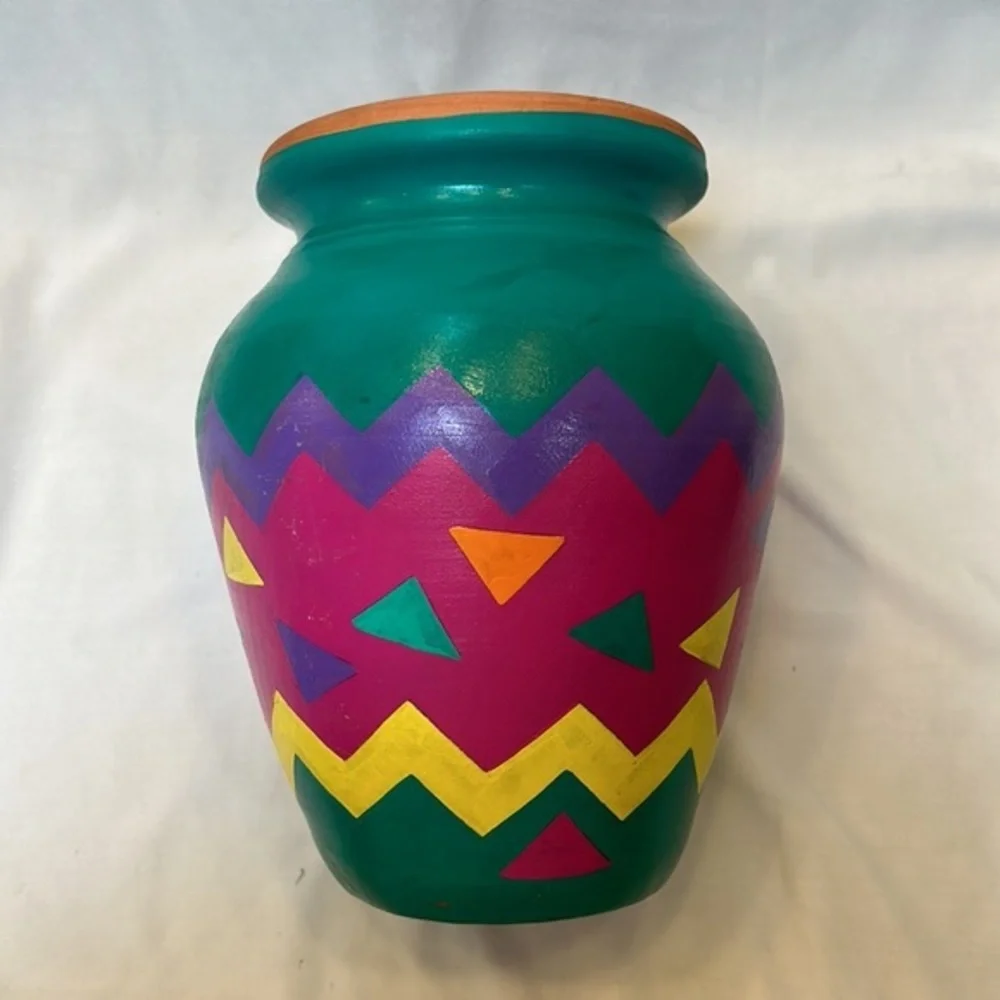 Painted Terra Cotta Vase/Pot